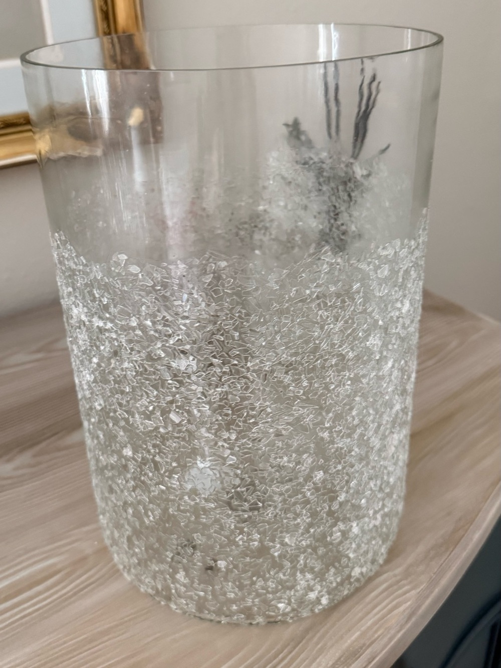 Pottery Barn Center Piece Oversized Clear and Textured Glass Vase 12x8 (2 avail)
